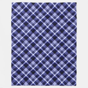 Trendy Navy Kariert Print Large Fleece Blanket