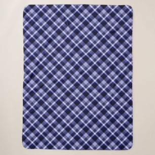 Trendy Navy Kariert Print Large Sherpa Blanket Sherpadecke