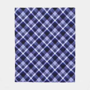 Trendy Navy Kariert Print Medium Fleece Blankon