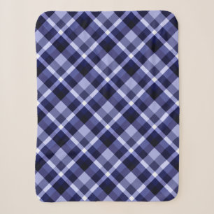 Trendy Navy Kariert Print Small Sherpa Blanket Sherpadecke
