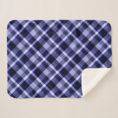 Trendy Navy Kariert Print Small Sherpa Blanket Sherpadecke (Vorderseite (Horizontal))