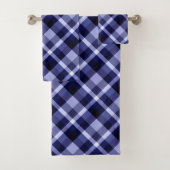Trendy Navy Kariertes Muster Badetuch Set (Insitu)