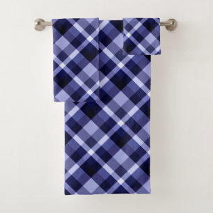 Trendy Navy Kariertes Muster Badetuch Set