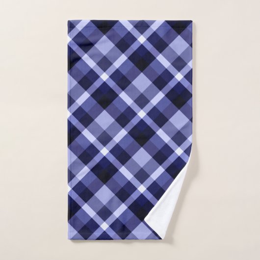 Trendy Navy Kariertes Muster Badetuch Set (Handtuch)