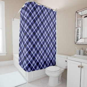 Trendy Navy Kariertes Muster Duschvorhang