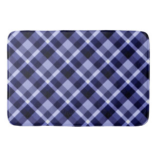 Trendy Navy Kariertes Muster Große Badematte