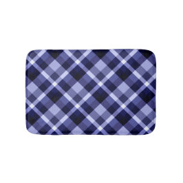 Trendy Navy Kariertes Muster Small Bath Mat Badematte