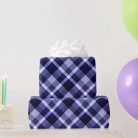 Trendy Navy Kariertes Musterpapier Geschenkpapier (Partygeschenke)