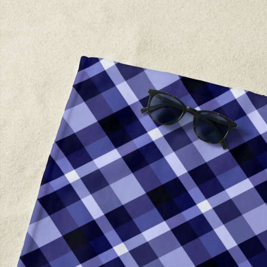 Trendy Navy Kariertes Pattern Beach Handtuch (Beispiel)
