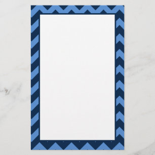 Trendy Navy & Light Blue Zickzack Pattern Briefpapier