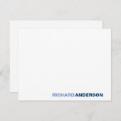 Trendy Navy Moderner, mutiger Schriftart für seine Mitteilungskarte (Vorne/Hinten)