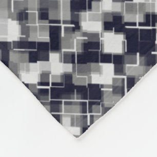 Trendy Navy Schwarz-weiß Grau Abstraktes Muster Fleecedecke
