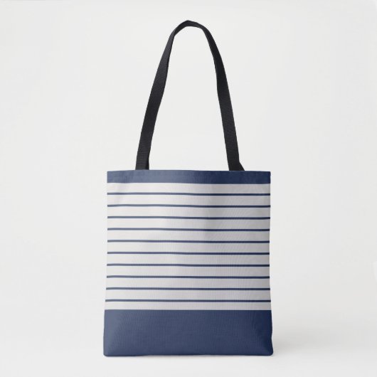 Trendy Navy Stripes Tasche (Vorderseite)