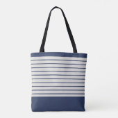 Trendy Navy Stripes Tasche (Rückseite)