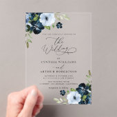 Trendy Navy und hellblaue Hochzeit Acryleinladungen (Insitu (Handheld))