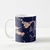 Trendy Navy und Rose Gold Foil Marmor Monogram Kaffeetasse (Links)