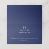 Trendy Navy & White Wedding Platzkarte (Außenseite Aufgefaltet)