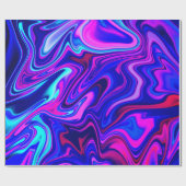 Trendy neblau pink türkis Abstrakt Geschenkpapier (Flach)