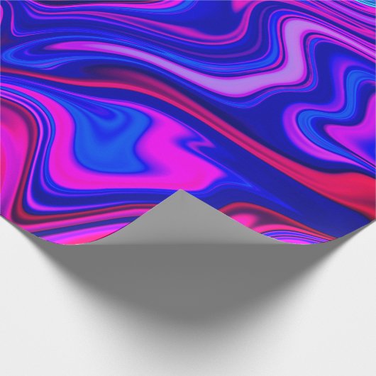 Trendy neblau pink türkis Abstrakt Geschenkpapier (Ecke)