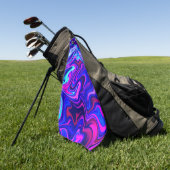 Trendy neblau pink türkis Abstrakt Golfhandtuch (Gras)
