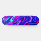 Trendy neblau pink türkis Abstrakt Skateboard (Horizontal)