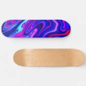 Trendy neblau pink türkis Abstrakt Skateboard (Horizontal)