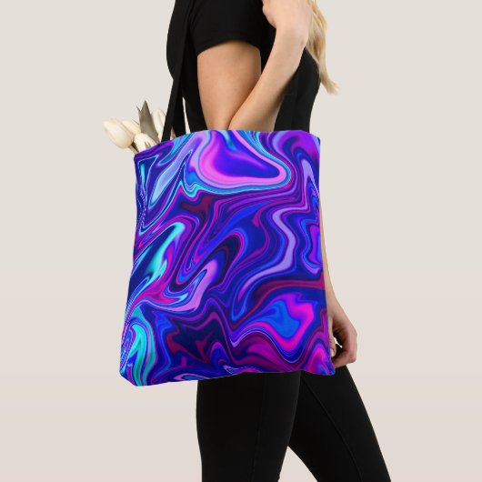 Trendy neblau pink türkis Abstrakt Tasche (Von Nahem)