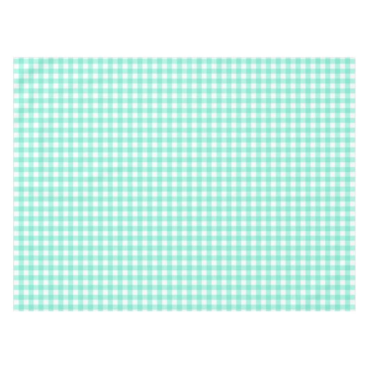 Trendy Neo Mint Gingham Karos Pattern Tablecloth Tischdecke (Vorderseite (Horizontal))