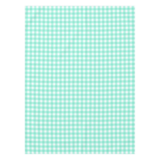 Trendy Neo Mint Gingham Karos Pattern Tablecloth Tischdecke (Vorderseite)
