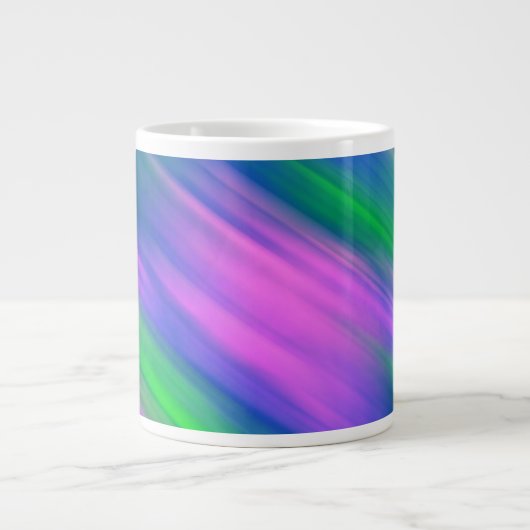 Trendy Neon Bright Blau grün pink Abstrakt Jumbo-Tasse (Vorderseite)