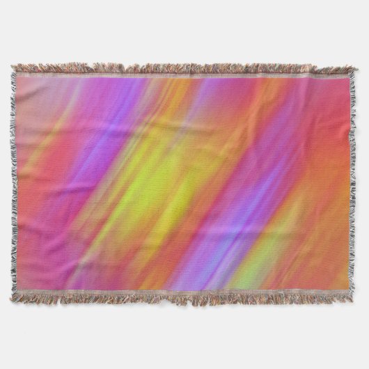 Trendy Neon Bright Red Pink Yellow Abstrakt Decke (Vorderseite)