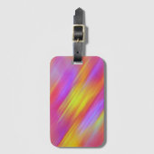Trendy Neon Bright Red Pink Yellow Abstrakt Gepäckanhänger (Vorderseite Vertikal)