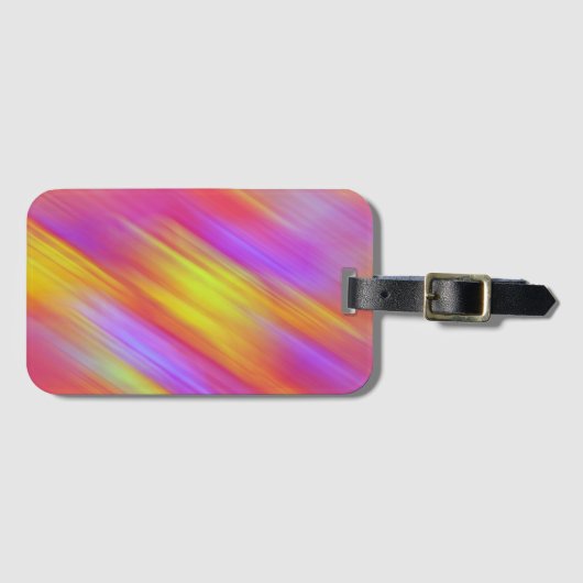 Trendy Neon Bright Red Pink Yellow Abstrakt Gepäckanhänger (Vorderseite (Horizontal))