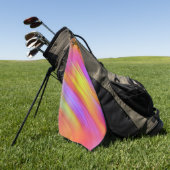 Trendy Neon Bright Red Pink Yellow Abstrakt Golfhandtuch (Gras)