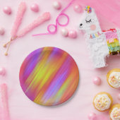 Trendy Neon Bright Red Pink Yellow Abstrakt Pappteller (Party)