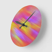 Trendy Neon Bright Red Pink Yellow Abstrakt Runde Wanduhr (Winkel)