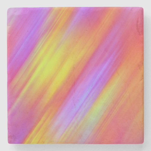 Trendy Neon Bright Red Pink Yellow Abstrakt Steinuntersetzer (Vorderseite)