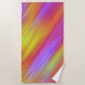 Trendy Neon Bright Red Pink Yellow Abstrakt Strandtuch (Vorderseite)