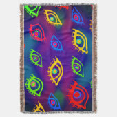 Trendy Neon Colorful Eyes Pattern Decke (Vorderseite Vertikal)