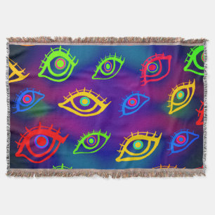 Trendy Neon Colorful Eyes Pattern Decke