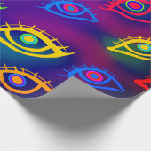 Trendy Neon Colorful Eyes Pattern Geschenkpapier (Ecke)