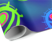 Trendy Neon Colorful Eyes Pattern Geschenkpapier (Rolleneckpunkt)