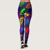 Trendy Neon Colorful Eyes Pattern Leggings (Rückseite)
