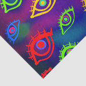 Trendy Neon Colorful Eyes Pattern Seidenpapier (Ausschnitt)