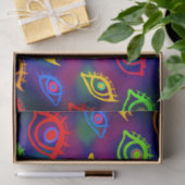 Trendy Neon Colorful Eyes Pattern Seidenpapier (Geschenk)
