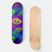 Trendy Neon Colorful Eyes Pattern Skateboard (Vorderseite)