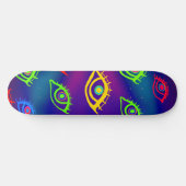 Trendy Neon Colorful Eyes Pattern Skateboard (Horizontal)