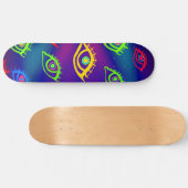 Trendy Neon Colorful Eyes Pattern Skateboard (Horizontal)