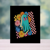 Trendy Neon Floral Ghost Halloween Acrylschild (Neutral)