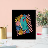 Trendy Neon Floral Ghost Halloween Acrylschild (Hochzeit)